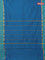 Arani semi silk saree peacock blue and teal green with plain body and paisley zari woven simple border