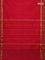 Arani semi silk saree red and light green with plain body and paisley zari woven simple border