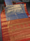 Bangalori tissue silk saree blue and reddish pink with allover zari woven brocade weaves and long zari woven border