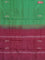 Banana pith saree green and maroon with thread woven buttas in borderless style
