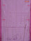 Banana pith saree mild lavender and reddish pink with thread woven buttas and contrast border
