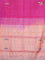 Banana pith saree pink and pale orange with thread woven buttas in borderless style