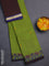 Chettinad cotton saree light green and brown with thread woven buttas and thread woven border
