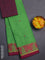 Chettinad cotton saree parrot green and magenta pink with thread woven buttas and thread & zari woven border