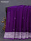Banarasi chiffon silk saree violet with silver zari woven buttas and silver zari woven border