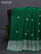 Banarasi chiffon silk saree green with silver zari woven buttas and silver zari woven border
