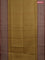 Chappa saree mustard shade and brown with allover small zari checked pattern and printed border