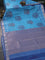 Bangalori semi silk saree light blue with allover elephant ikat butta weaves and zari woven border