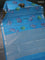 Bangalori semi silk saree light blue with allover floral ikat weaves and zari woven border