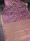Bangalori semi silk saree pastel peach with allover ikat weaves and zari woven border