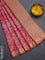 Bangalori semi silk saree red shade with allover ikat weaves and zari woven border