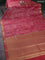 Bangalori semi silk saree red shade with allover ikat weaves and zari woven border