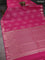 Bangalori semi silk saree pink with allover ikat weaves and zari woven border