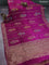 Banarasi semi raw silk saree wine shade with allover thread & zari weaves and woven border