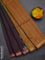 Kora silk cotton saree dual shade of greenish purple and dark mustard with silver & gold zari woven buttas and zari woven border