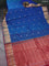 Kora silk cotton saree dual shade of blue and maroon with silver & gold zari woven geometric buttas and zari woven border