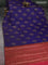 Banarasi tussar silk saree blue and red with thread & zari woven floral buttas and woven border