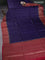 Banarasi tussar silk saree blue and red with thread & zari woven floral buttas and woven border