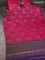 Banarasi tussar silk saree magenta pink and violet with thread & zari woven floral buttas and woven border
