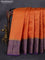 Banarasi tussar silk saree orange and violet with allover thread & zari woven buttas and woven border