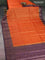 Banarasi tussar silk saree orange and violet with allover thread & zari woven buttas and woven border