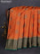 Banarasi tussar silk saree orange and green with thread & zari woven buttas and woven border