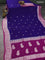 Banarasi chiffon silk saree blue and purple with silver zari woven buttas and floral silver zari woven border