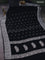 Banarasi chiffon silk saree black with silver zari woven buttas and floral silver zari woven border