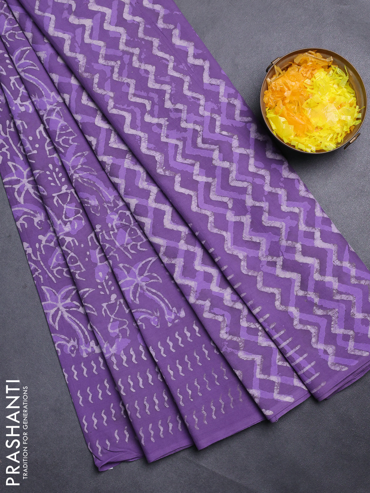 Jaipur cotton saree voilet with allover warli and printed border