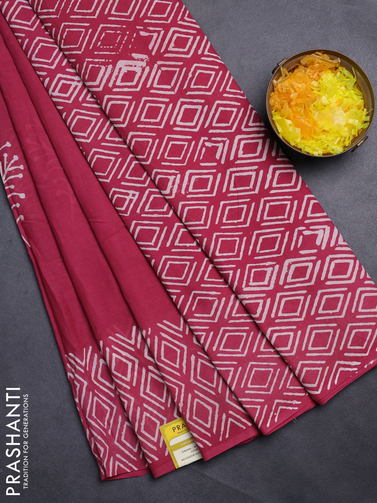 Jaipur cotton saree pastel maroon with butta prints and printed border