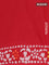 Jaipur cotton saree red with batik prints and printed border