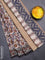 Jaipur cotton saree beige and black with allover kalamkari prints and printed border