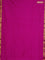 10 yards Poly cotton saree magenta pink and green with plain body and zari woven border