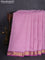 10 yards silk cotton saree pastel pink and purple with plain body and zari woven border