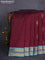 10 yards silk cotton saree deep maroon and teal blue with rangoli design zari buttas and zari woven border