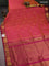 10 yards silk cotton saree dual shade of pinkish orange and purple with allover vairaosi pattern & zari buttas and zari woven border