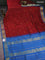10 yards silk cotton saree maroon and cs blue with allover vairaosi pattern & zari buttas and zari woven border