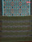 Ikat cotton saree teal green and broon with allover ikat butta weaves and simple border