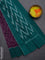 Ikat cotton saree purple and teal green with allover ikat butta weaves and simple border