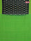 Ikat cotton saree black and green with allover ikat butta weaves and simple border