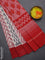 Ikat cotton saree off white and red with allover ikat weaves and simple border