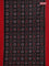 Ikat cotton saree black and red with allover ikat weaves and simple border