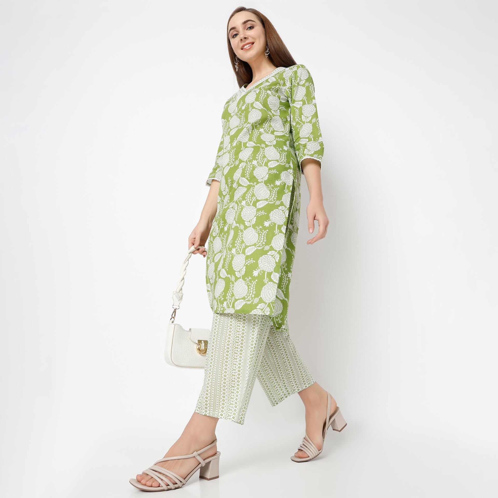 Ankle Length Straight Fit Printed Pants