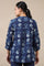 Indigo Dabu Printed Pintuck Top