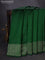 Banarasi poona silk saree green with plain body and zari woven border