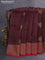 Banarasi organza silk saree deep maroon and red with woven buttas and woven border