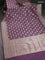 Banarasi uppada silk saree pastel lavender with allover zari woven brocade weaves and zari woven border