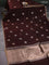 Banarasi organza silk saree coffee brown with silver & gold zari woven buttas and zari woven piping border