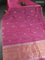 Banarasi organza silk saree pink shade with zari woven buttas and zari woven piping border