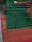 Banarasi tussar silk saree green and maroon with thread & zari woven buttas and woven border
